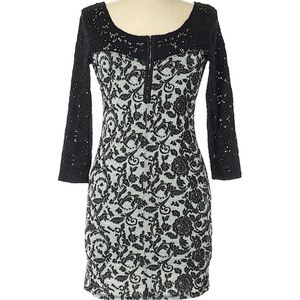 Free People black and grey lace dress